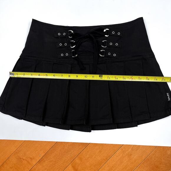 Rare Tripp NYC Black Corset Lace Up Pleated Mini Skirt Size Small Goth Hot Topic - Picture 10 of 13